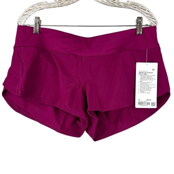 Lululemon Speed Up Low-Rise Lined Short 2.5" Magenta Purple Women's Size 10 NWT - Picture 4 of 12
